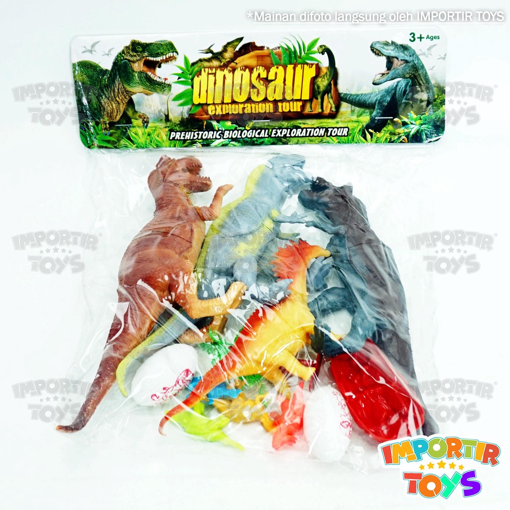 Mainan Anak Figuran Dinosaurus Mainan Karet Dinosaurus Animal Figure isi 8