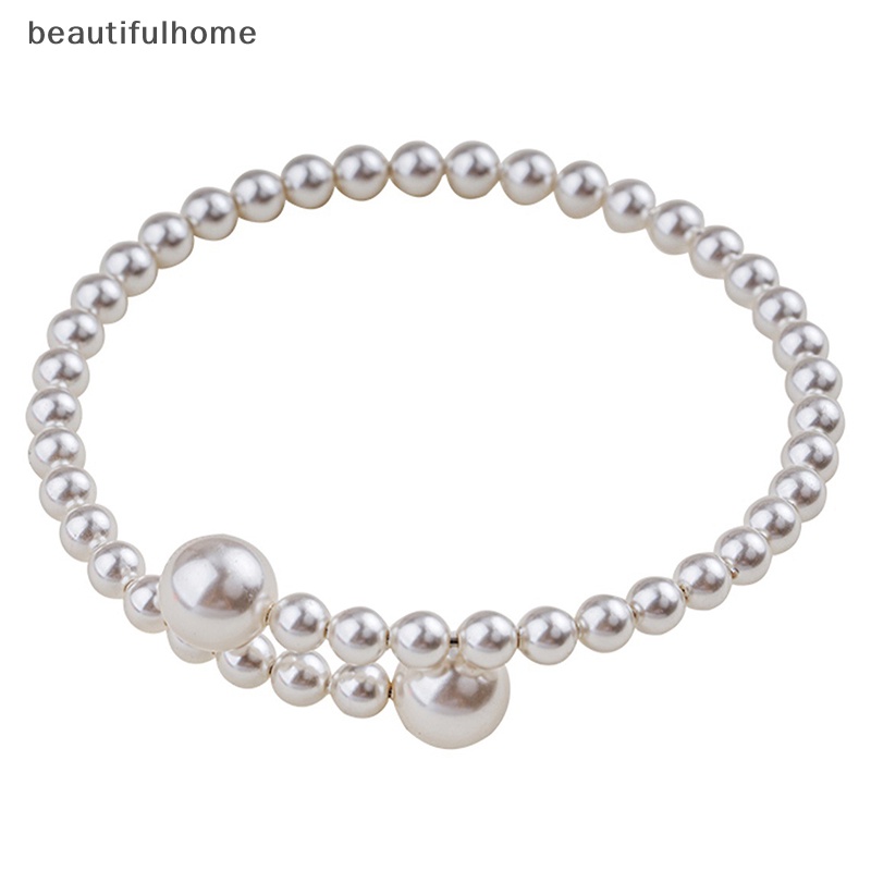{beautifulhome} Gelang Mutiara Imitasi Gelang Mutiara Yang Dapat Melar Gelang Mutiara Untuk Wanita Hadiah Perhiasan Pengantin.