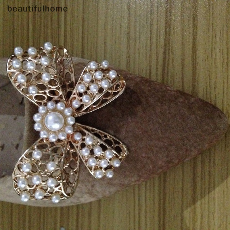 {beautifulhome} Women Shoes Clips DIY Shoe Ch Jewelry Ikatan Simpul Aksesoris Dekorasi Sepatu.