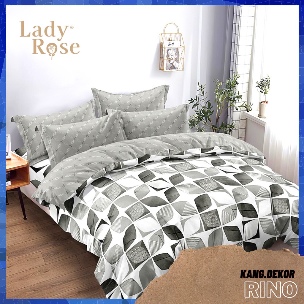 BEDCOVER LADY ROSE RINO QUEEN KING SINGLE SIZE 160X200 180X200 120X200 BED COVER SET MOTIF SEPRAI NO 1 2 MURAH NO 1 2 3 SEPRAI MURAH SEPREI AESTHETIC BEDCOVER CANTIK SEPRE ANTI LUNTUR MOTIF LADYROSE PLUS SARUNG BANTAL SPREI DEWASA ALAS KASUR ADEM