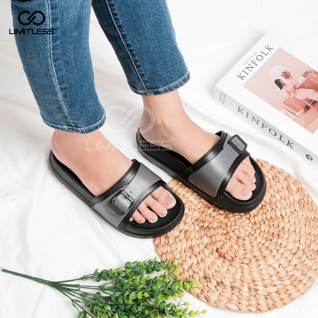 Sendal Slop Wanita Kasual Koren Style Kekinian Anti Slip Nyaman Sandal Selop Perempuan Ruby Indoor Outdoor Empuk Terbaru 2023