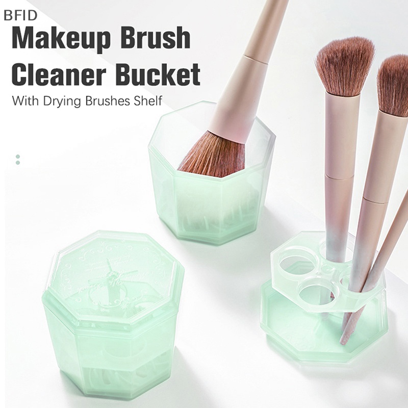 [BFID] Ember Pembersih Kuas Makeup Dengan Rak Pengering Washing Brush Pad Alat Kecantikan [ID]