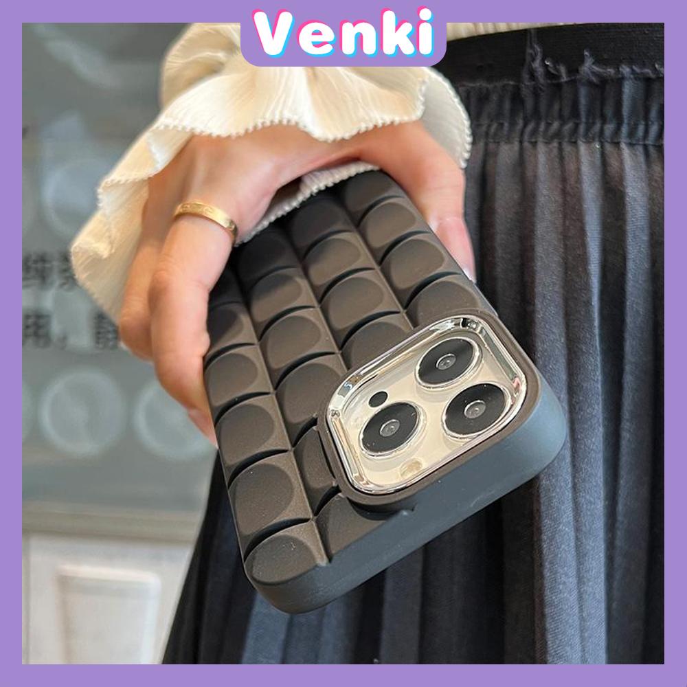 VENKI - Untuk iPhone 11 iPhone Case Kotak-kotak Kental Polos Case TPU Soft Shockproof Airbag Case Multicolor Sederhana Kompatibel dengan iPhone 14 13 Pro max 12 Pro Max XR 7Plus 8Plus