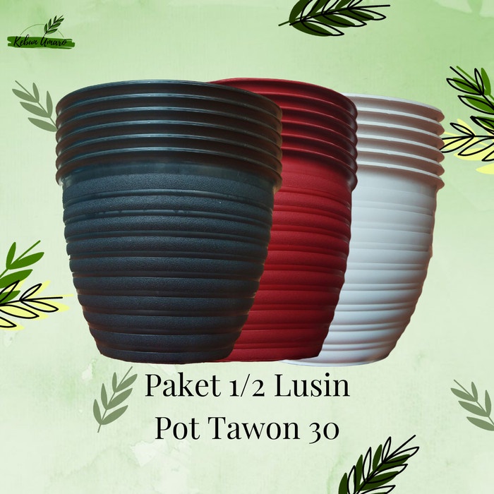 Grosir 1/2 Lusin Pot Tawon 30 - Pot Tanaman Bunga Plastik Ukuran Besar