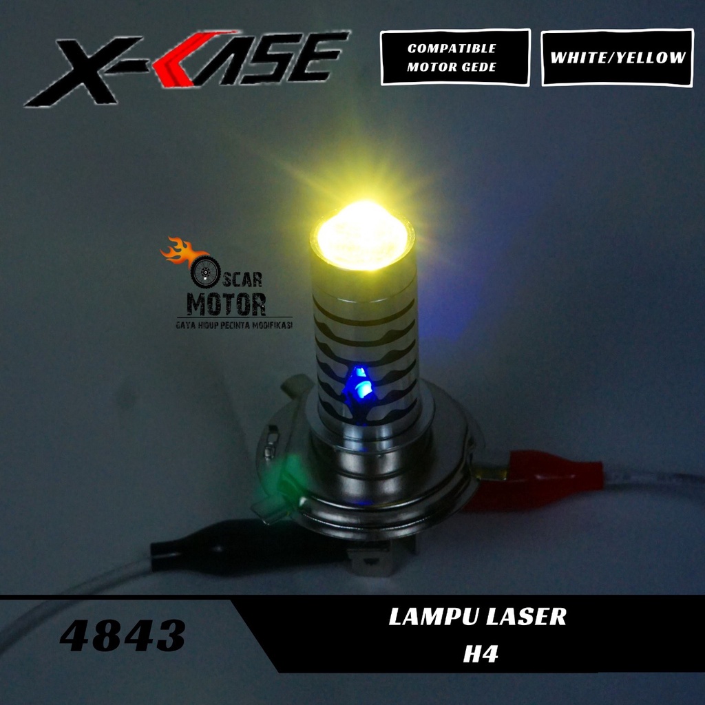 LAMPU LASER DEPAN KAKI H4 LED 2 WARNA PUTIH KUNING SENJA DIAMOND BIRU HEADLMAP BHOLAMP HI LO UNIVERSAL MOTOR BEBEK MATIC BISA PAKAI HIGHLOW JAUH DEKAT