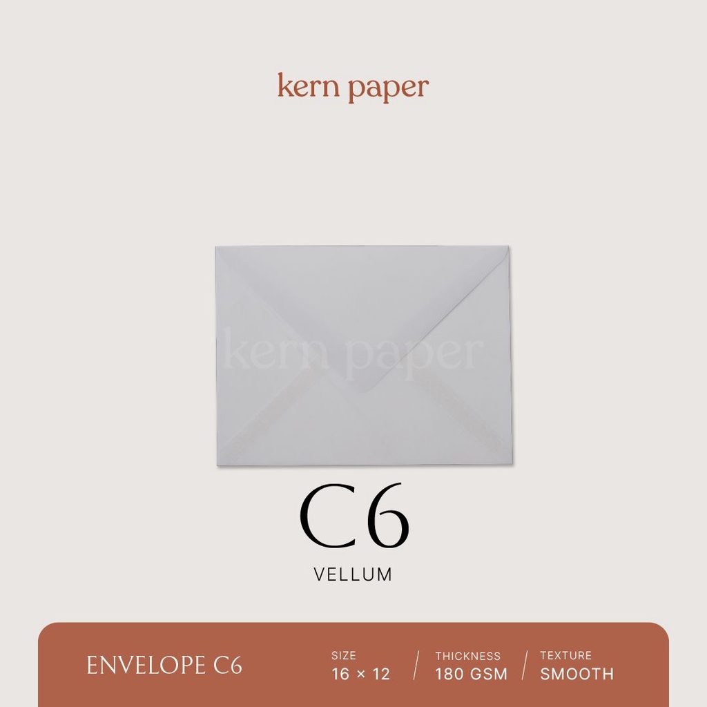 

Kern Paper Amplop C6 A6 Vellum | Amplop Undangan Kartu Ucapan Premium Kalkir