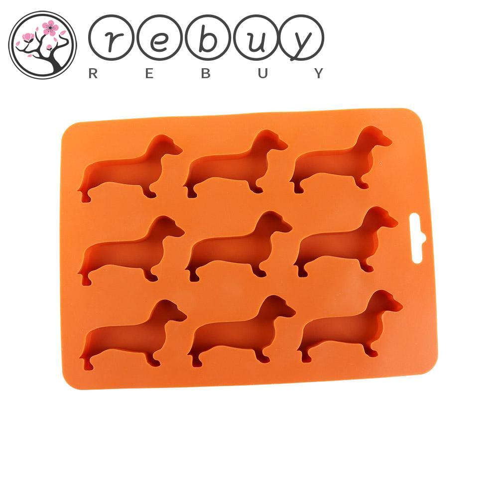 Rebuy Ice Cube Tray 3D Rumah Kreatif Silikon Dachshund Shaped Cake Mold