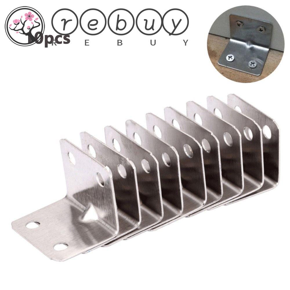 Rebuy Bracket Sudut 10Pcs Sudut Persegi 90derajat Konektor Kode Layer Papan Braket Bentuk L Diperkuat Hardware