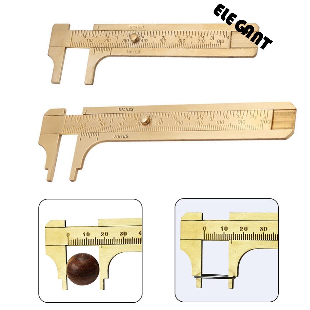 [Elegan] Jangka Sorong 80/100mm Retro Kuningan Skala Ganda Saku Geser Vernier Caliper Penggaris Untuk Alat Ukur