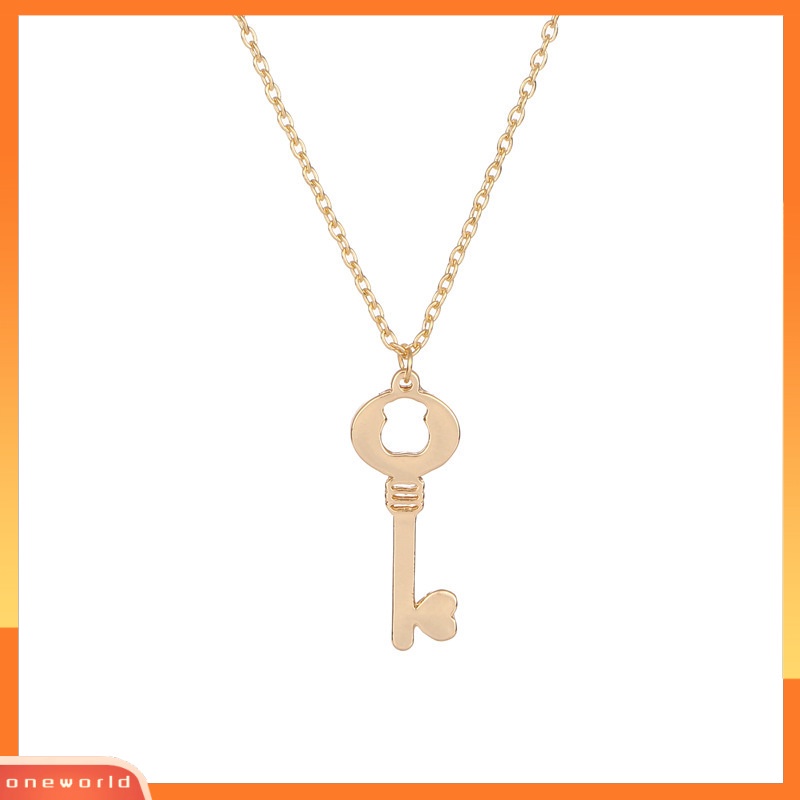 [ONR] Kalung Bear Heart Key Necklace Wanita Rantai Klavikula