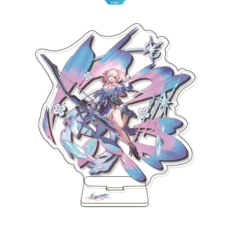 Honkai Star Rai Anime Kartun Karakter Game Bailu Kafka Bronya Zaychik Gepard Jing Yuan Card Game Stand-Up Plaque Ornament Dekorasi Kamar Hadiah [ZK]