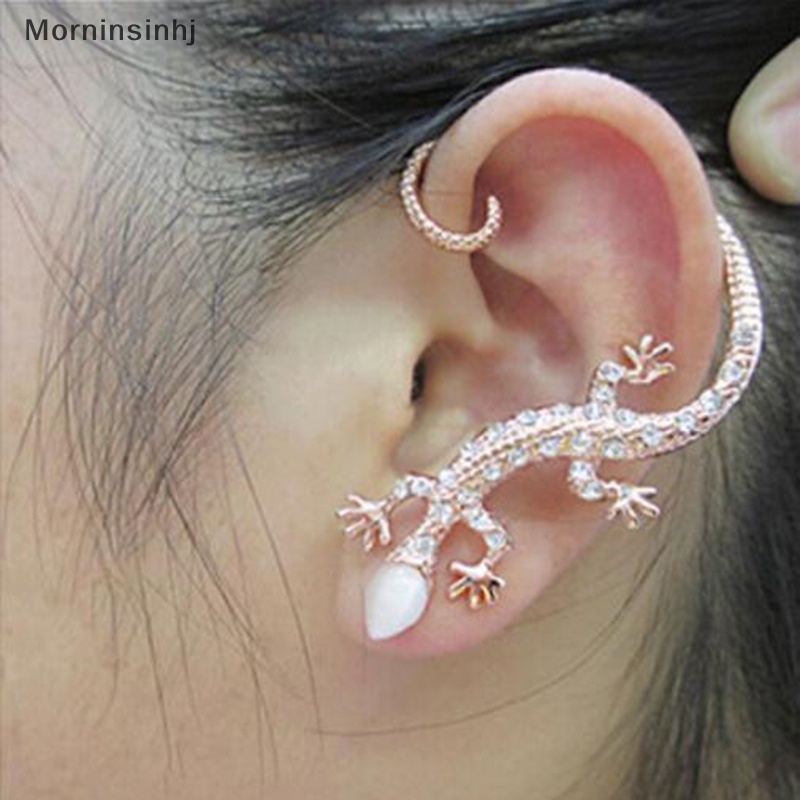 Mornin Fashion Kristal Berlian Imitasi Ear Cuff Earrings Anting Tusuk Tokek 1pc id