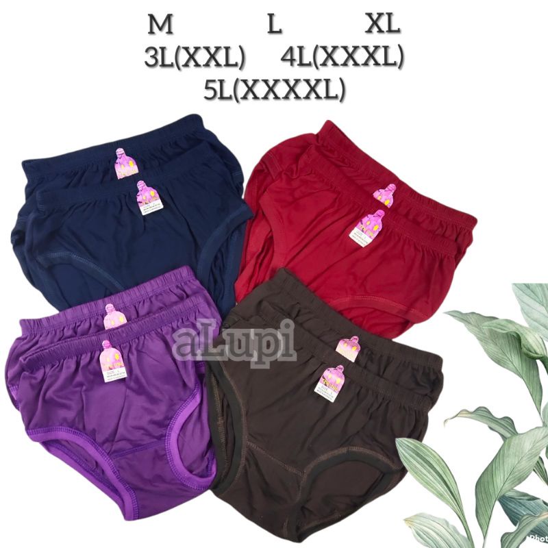 6 PCS l CD SEMOX Celana Dalam CD Wanita Dewasa Ukuran Jumbo Size M L XL XXL 3L XXXL 4L 3XL XXXXL 5L 4XL Katun Warna Gelap Tua Murah TOKO KEANULOVA