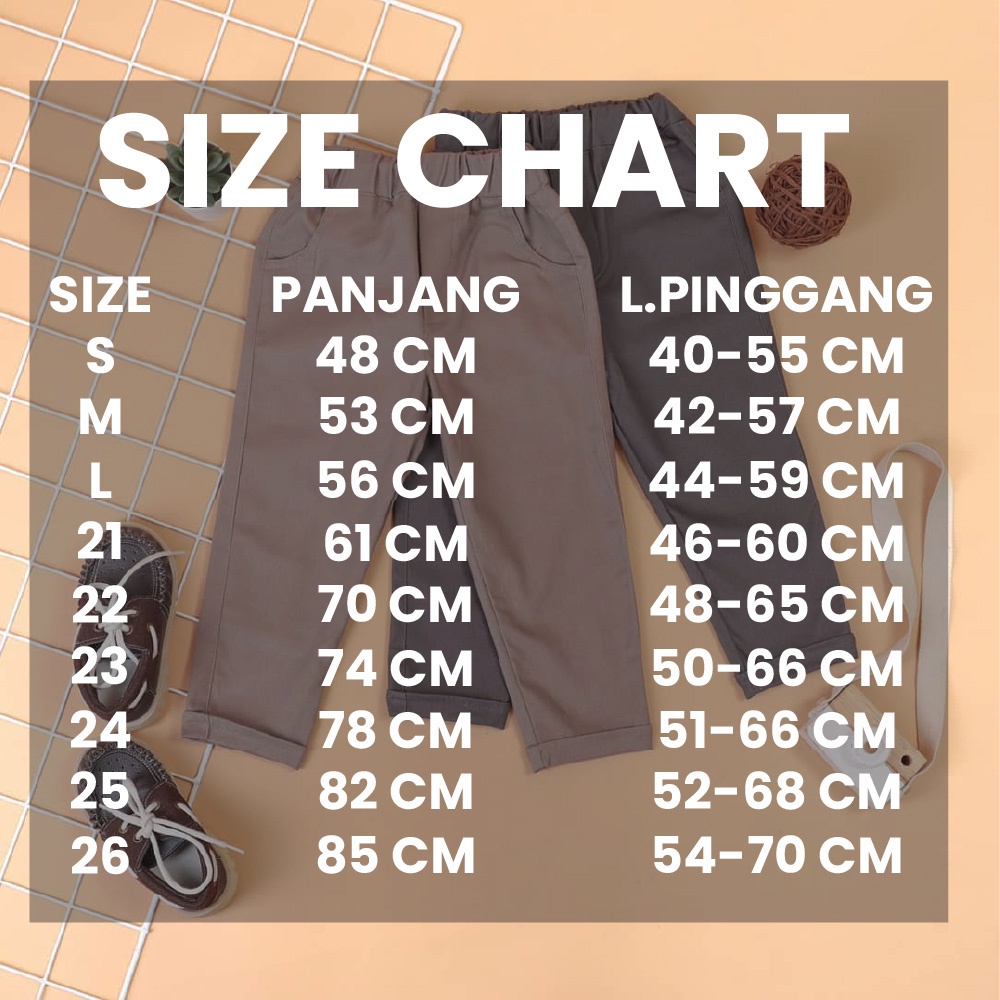 Celana Anak Laki Laki CHINO ANAK bisa COD 1-12 Tahun Bahan Combed Stretch