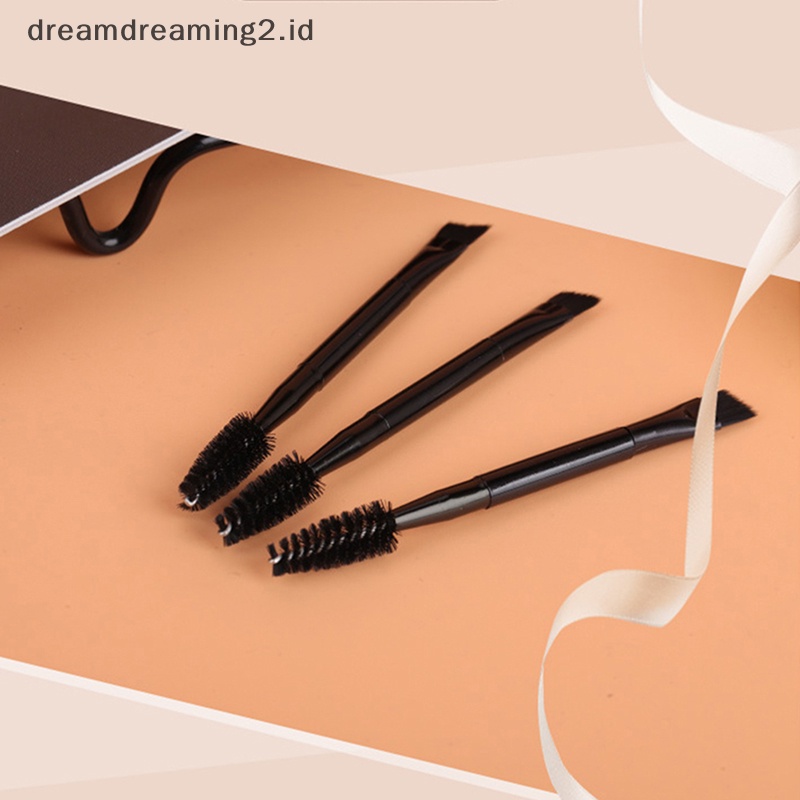 (drea) 10pcs Sikat Alis Kepala Ganda Sisir Bulu Mata Alat Aplikator Eyeliner //