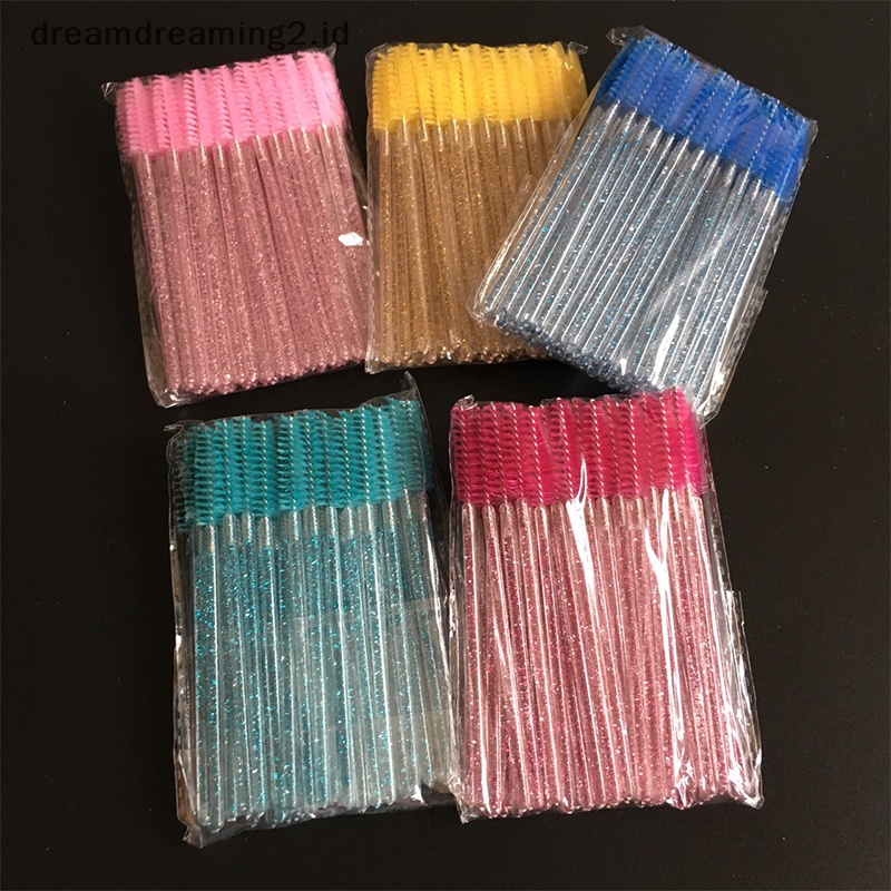 (drea) 50pcs Disposable Crystal Eyelash Brush Maskara Wands Aplicator Grafg Eyelash //