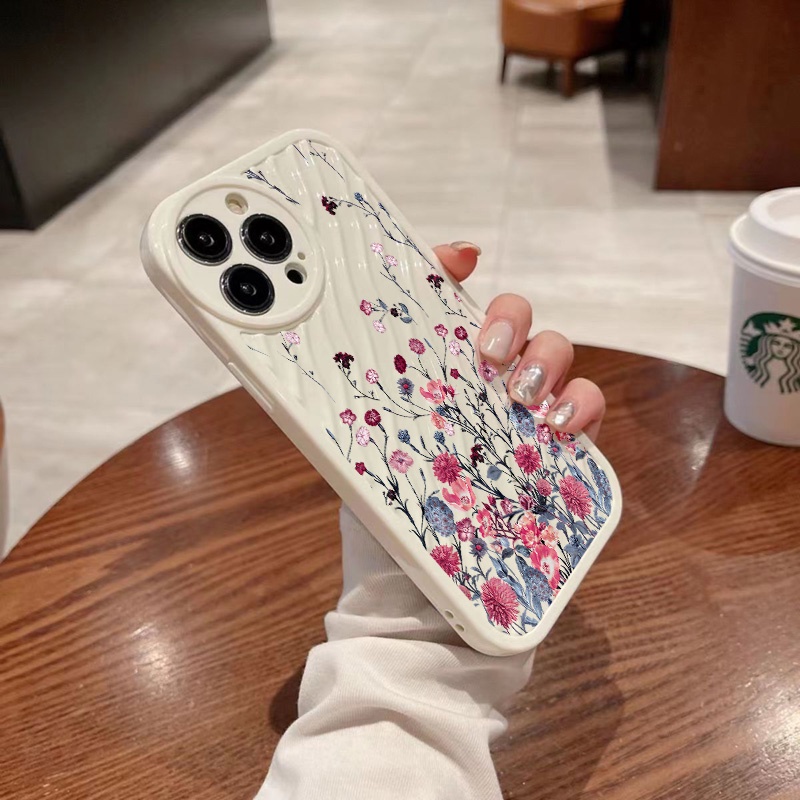 IPHONE Casing Ponsel Riak Air Perdu Berbunga Kompatibel Untuk Iphone11 13 12 14 Pro Max14 Plus XR X XS MAX 7Plus 8Plus 7 8 SE 2020 2022 Sarung Tahan Guncangan