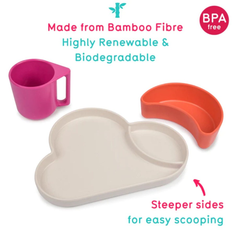 Tum Tum Eco Cloud Dining Set Bamboo | Alat Makan Bayi