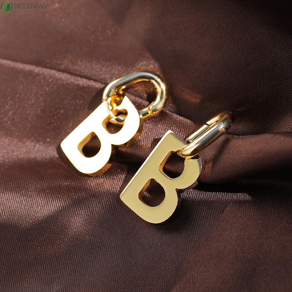 NEEDWAY Drop Menjuntai Anting French Fashion Untuk Wanita Pesta Warna Emas Perak Perhiasan Desain Huruf B