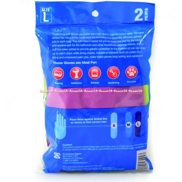 Mr Clean Duet Premium Latex Glove 2Pasang Sarung Tangan Warna Warni Hijau Pink Latek Mrclean Color
