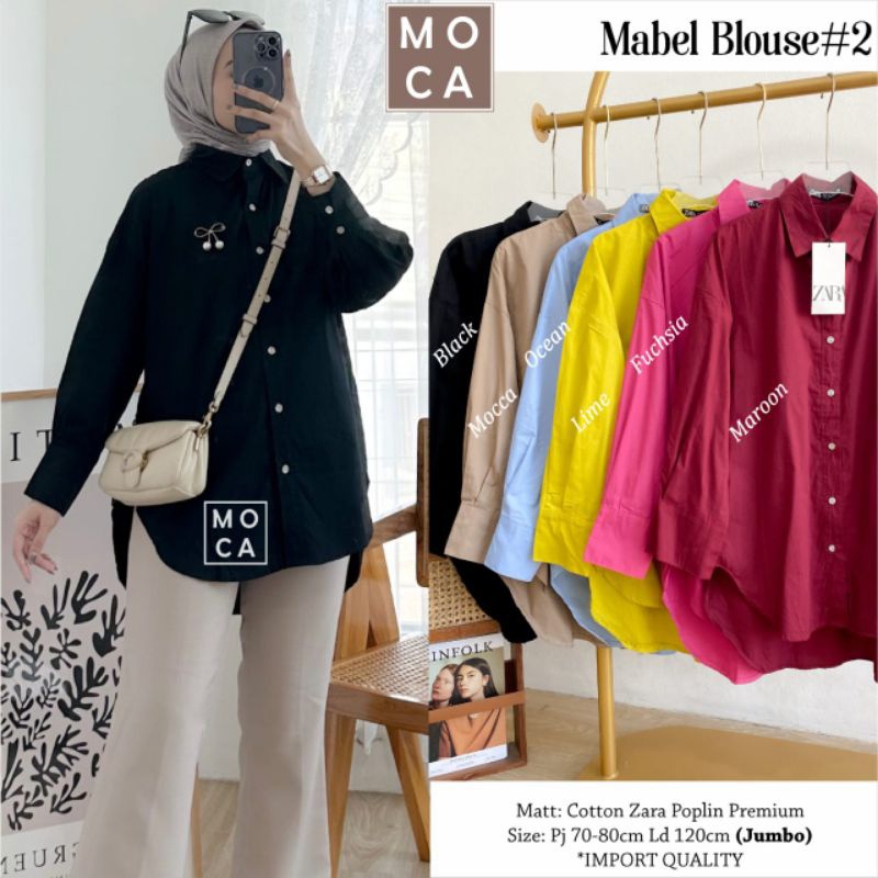 MABEL BLOUSE #2 Jumbo ORI MOCA | Ld120 Cotton Zara Poplin Premium