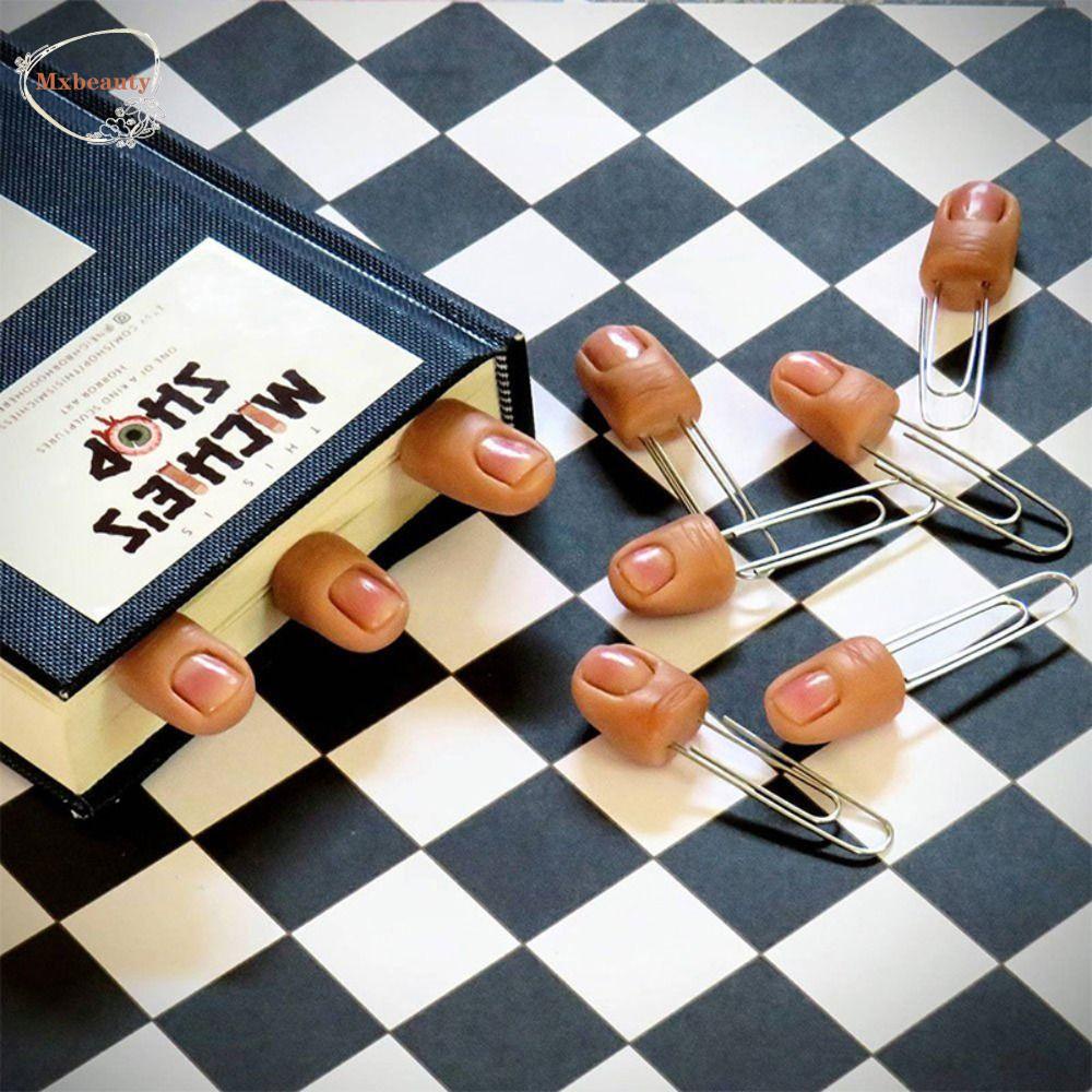 MXBEAUTY Finger Penjepit Kertas Bookmark 3Pcs Halloween Aksesoris Kantor Tempat File Memo Klip Perlengkapan Sekolah Horror Bookmark
