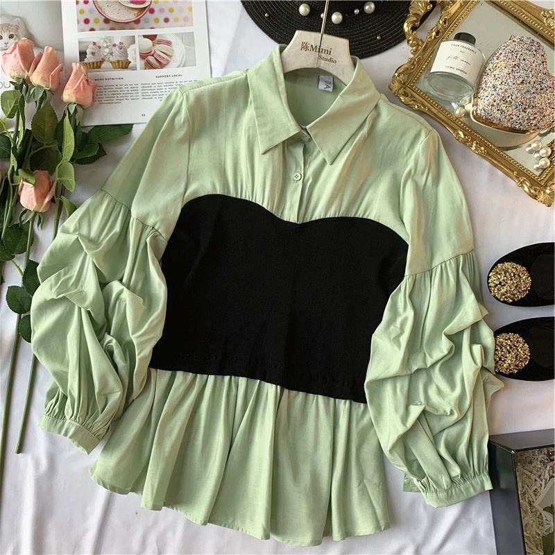 CHUBBI Top Atasan Kaos Blouse Perempuan Wanita Import Lengan Puff Kimberly Molita