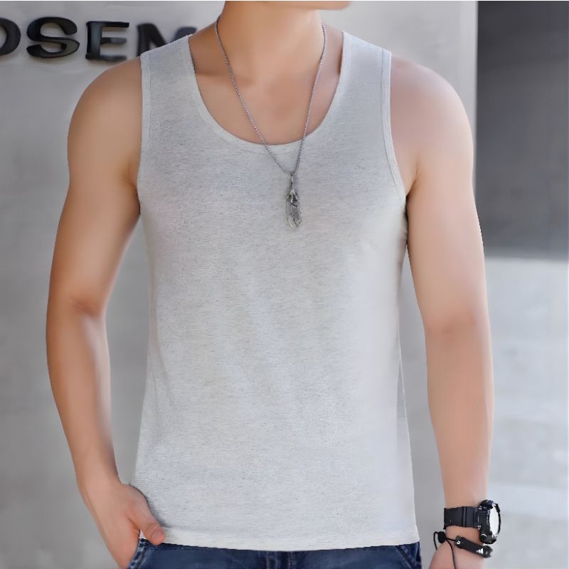 Singlet Pria Polos Cotton Combed Tanktop Pria Kaos Dalam Pria