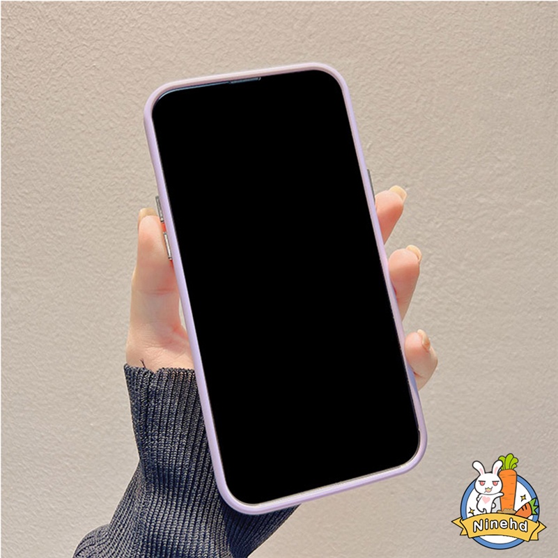 IPHONE Bingkai Plating Canggih Warna Solid Phone Case Purple Butterfly Phone Holder Kompatibel Untuk Iphone14 13 12 11 Pro Max X Xr Xs Max8 7 6 6s Plus SE Tahan Jatuh Cover Pelindung