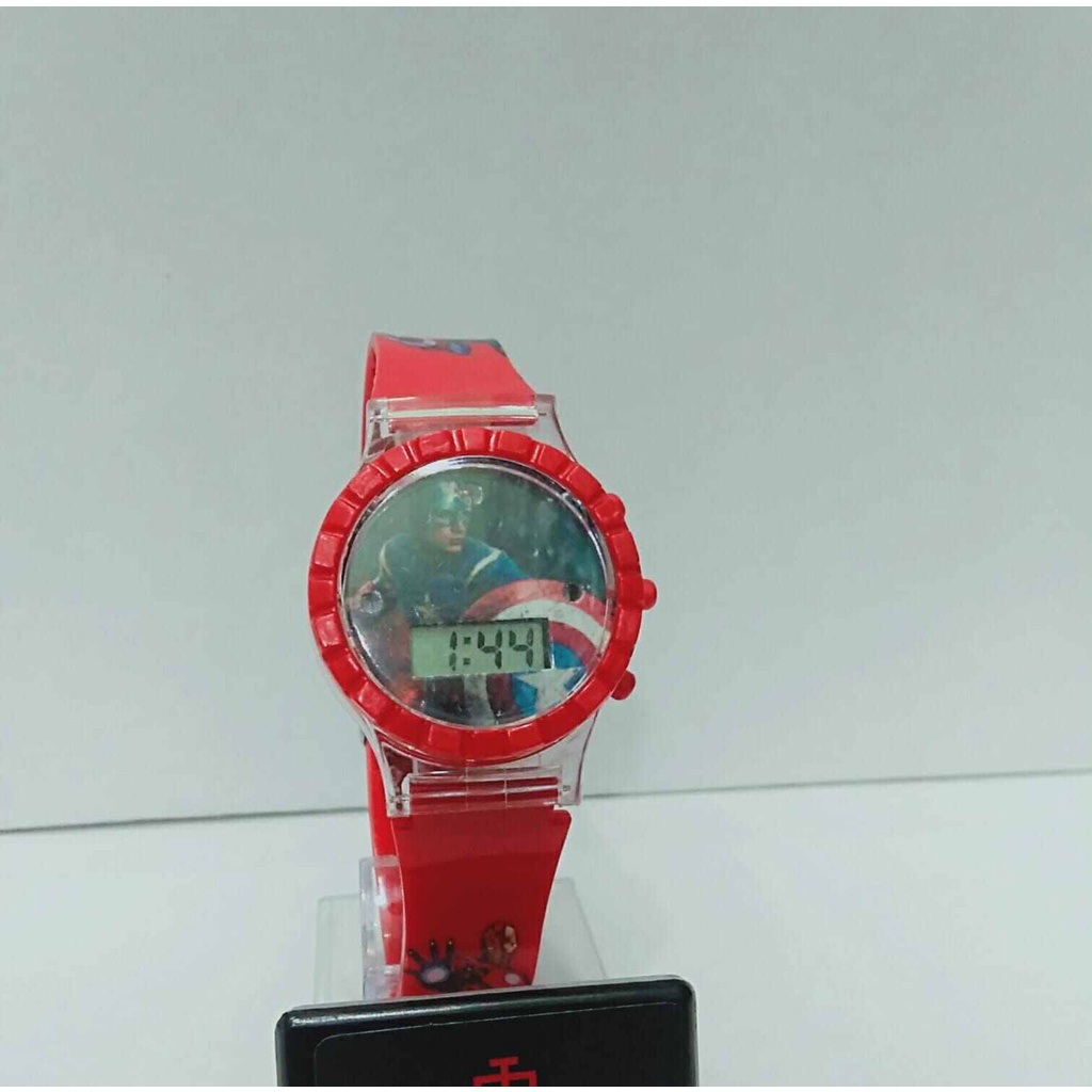 JAM TANGAN ANAK LAKI LAKI DIGITAL LAMPU MUSIK KARAKTER KAPTEN AMERIKA 845 COD