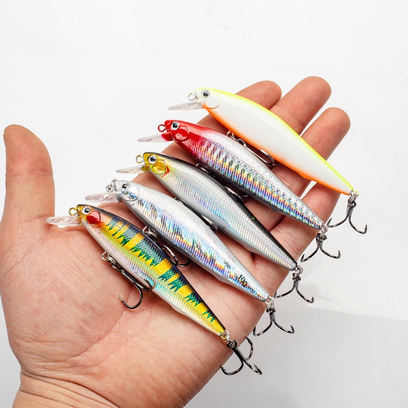 5g /7g /10g /14g Tenggelam Crankbaits 5warna Umpan Keras Ikan Kecil 3D Mata Pancing Ikan Bass Mirip Hidup Memancing Umpan Dengan Kait Treble