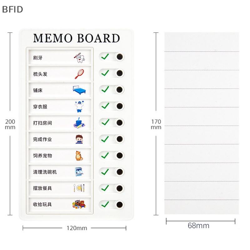 [BFID] Reusable My Chores Checklist Daily Planner Memo Papan Plastik Chore Chart Tanggung Perilaku Untuk Anak Kartu Disiplin Diri Manajemen Waktu Dapat Disesuaikan [ID]