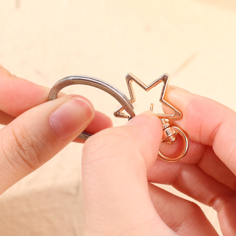 [Hot Sale] Warna-Warni Untuk Membuat Perhiasan DIY Bentuk Bintang Potong Lobster Clasp Hooks Kunci Ring Clasp Aksesoris Trigger Clips Buckle Keychain