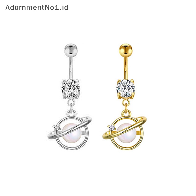 [AdornmentNo1] Stainless Steel bintang bulan liontin cincin kancing perut wanita tubuh perut perhiasan aksesries