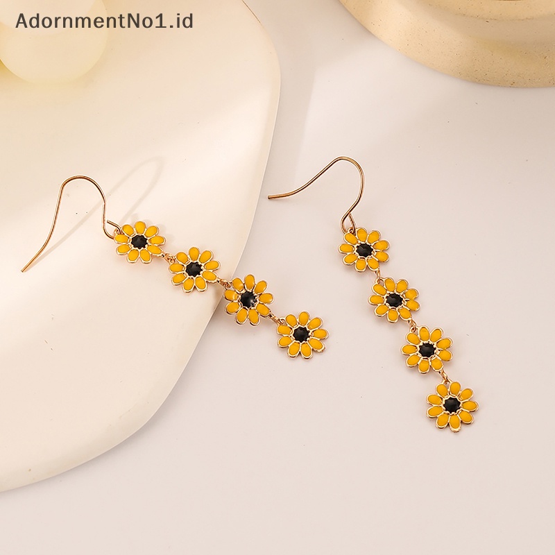 [AdornmentNo1] 1pasang lucu Daisy Colorful liontin anting sederhana kepribadian Fashion anting unik untuk wanita perhiasan pesta hadiah ulang tahun