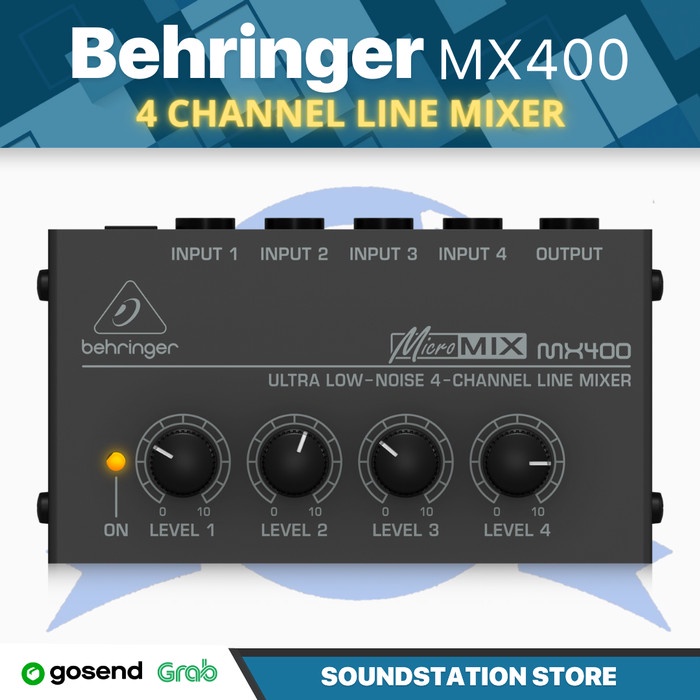 BEHRINGER MICROMIX MX400 4 Channel Line Mixer | Mini Compact Portable