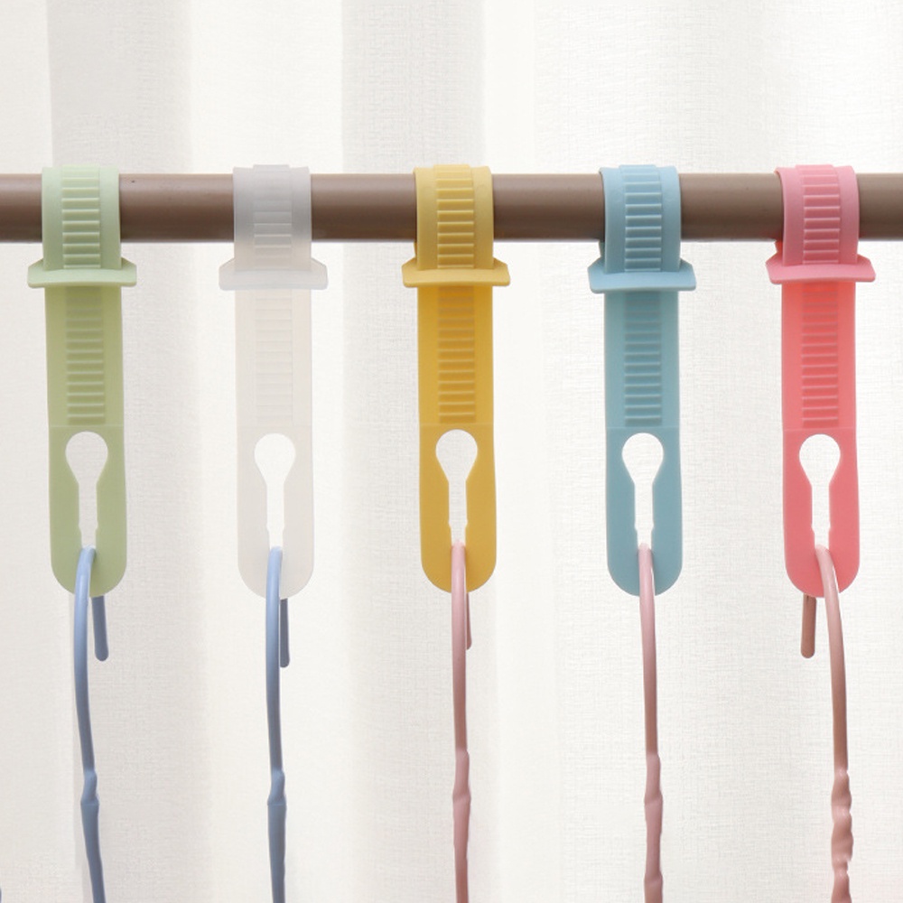 Gesper Pengikat Gantungan Baju Anti-drop/Rak Pengering Multifungsi Strip Silikon Non-slip/Kait Gantungan Pengeringan Praktis/Gesper Tahan Angin Yang Dapat Disesuaikan Kualitas Tinggi/