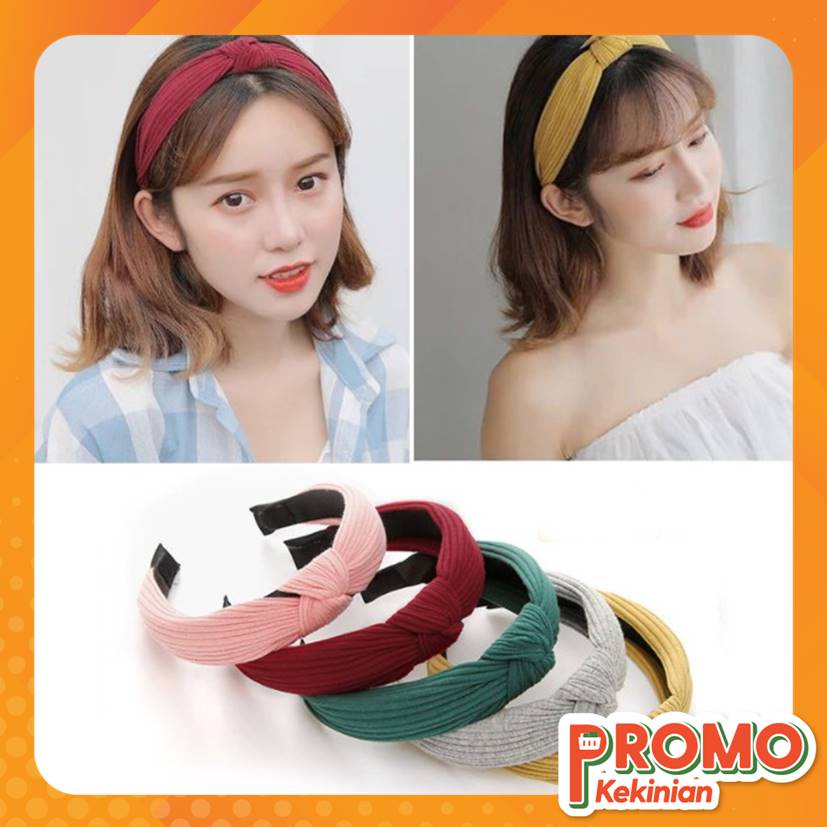 PROMO KEKINIAN F5176 Bando Korea / Bando Bandana Polos Wanita / Headband / Bando Simpul Wanita