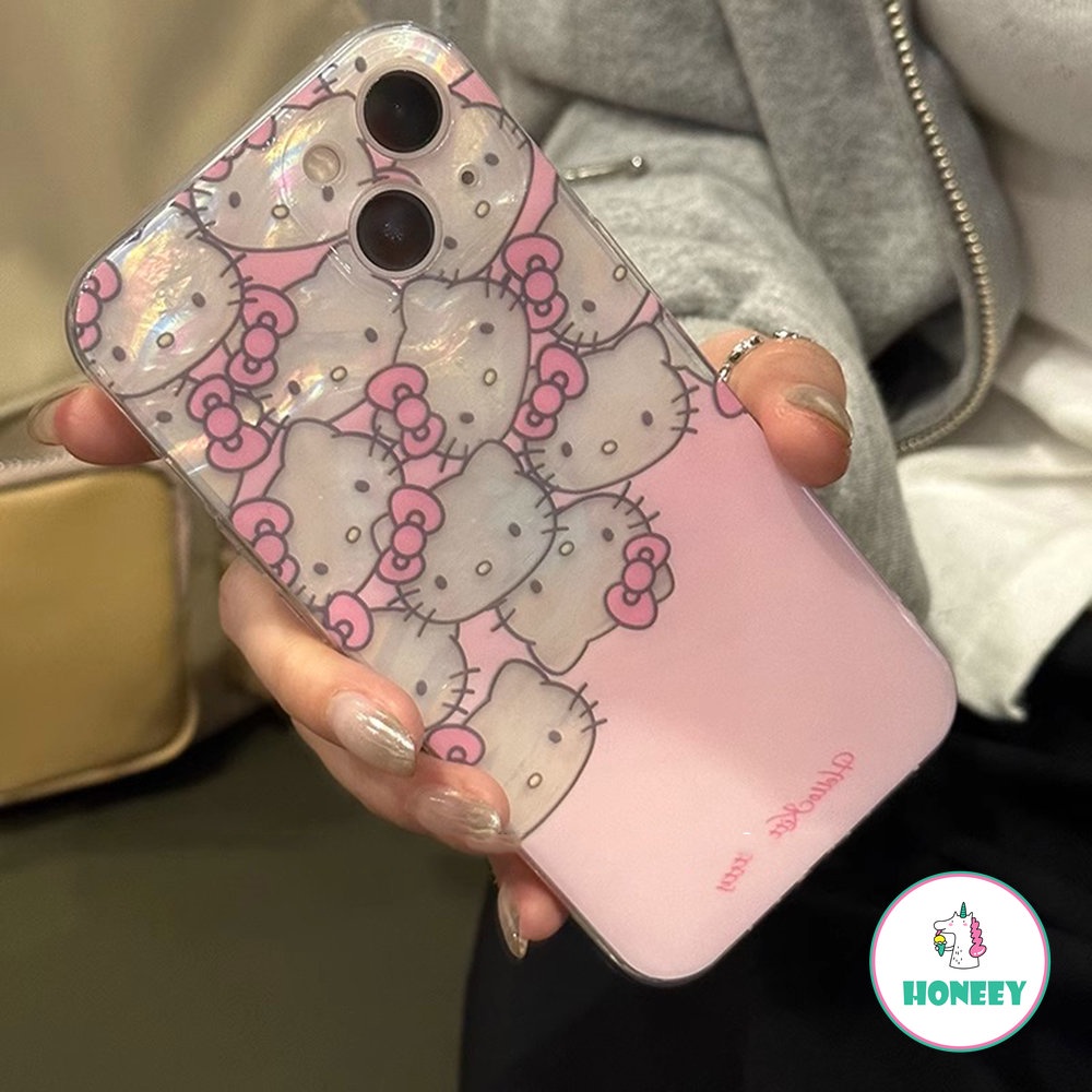 Lovely Sweet Pink Cat Case Compatible for iPhone 14 Pro 13 12 Pro Max X XS MAX Casing for iPhone 11 XR 7 8Plus Hard Shockproof Back Cover