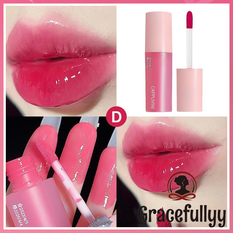 [Ready stock&amp;COD]Glasir Bibir Hati Merah Muda Pelembab Bibir Madu Teh Susu Wanita Warna Cermin Cermin Wajah Lipstik-GY