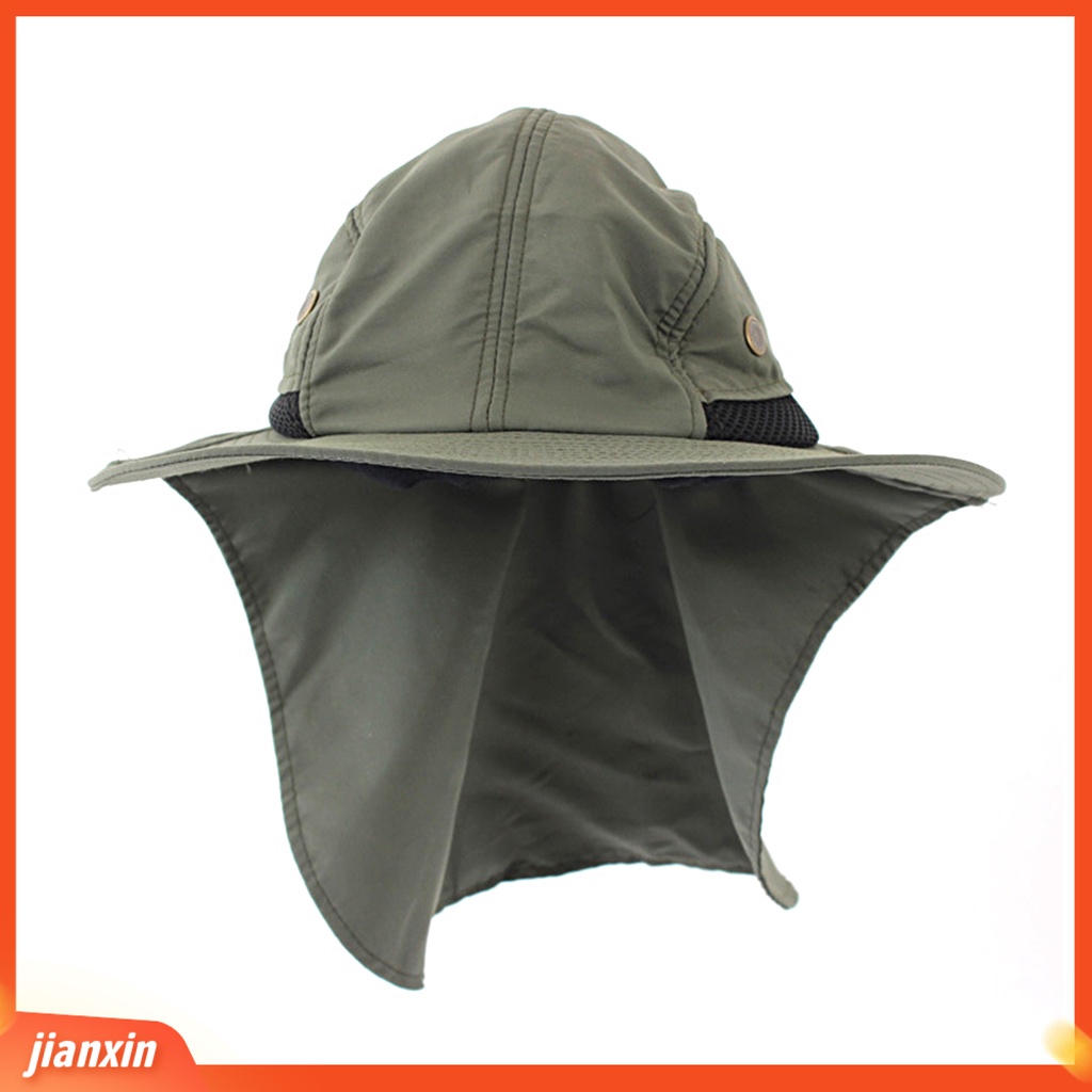 (In Stock) Topi Memancing Leher Flap Adjustable Pelindung Matahari Cepat Kering Pinggiran Lebar Unisex Topi Gunung Untuk Outdoor