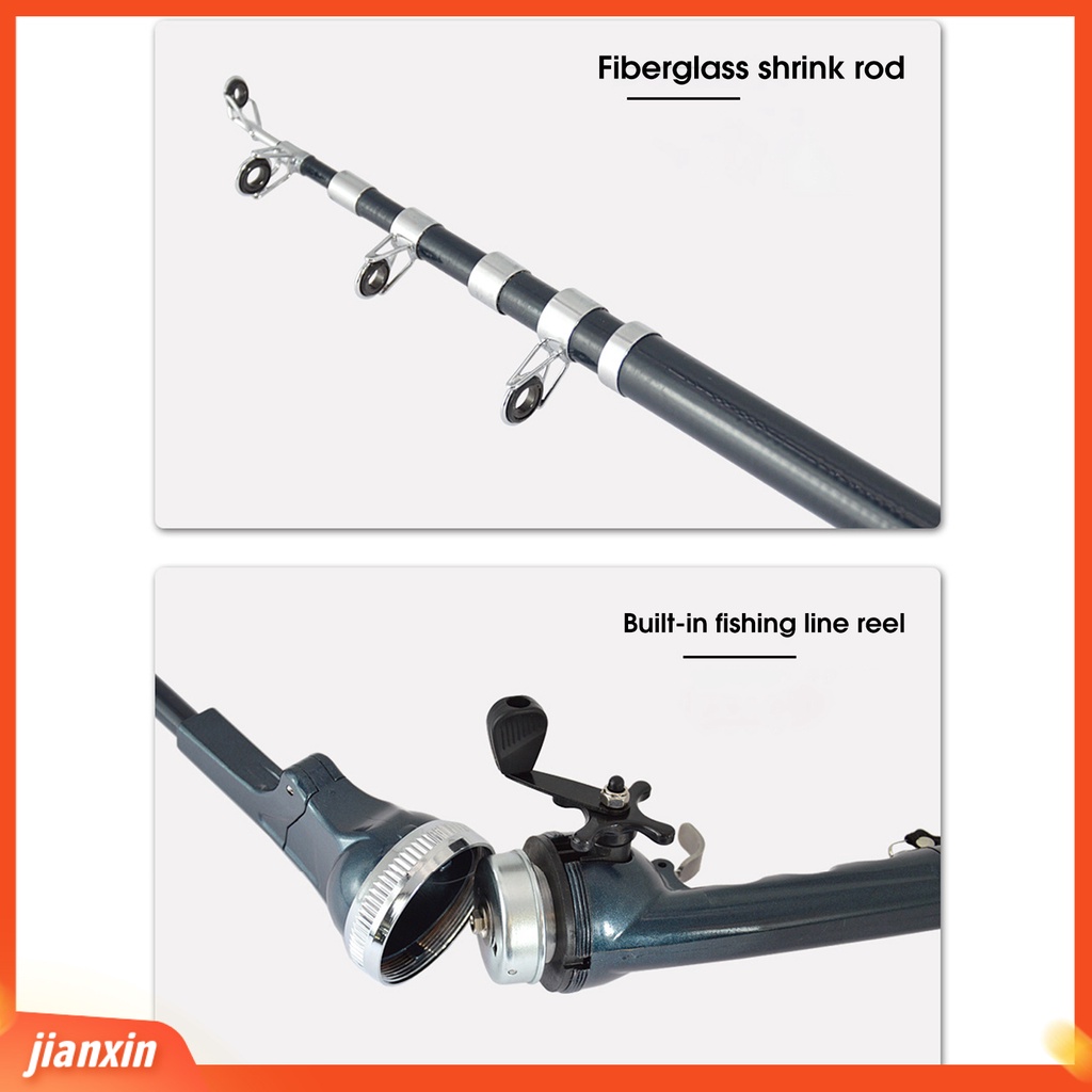 (In Stock) 1set Reel Pancing Terintegrasi Memanjangkan Pegangan Ringan Ketangguhan Yang Baik Joran Laut Teleskopik Untuk Angling