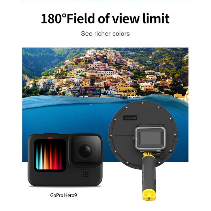 TELESIN 6-inch Dome Port GoPro Hero 9 - 30M Waterproof - GP-DMP-T09