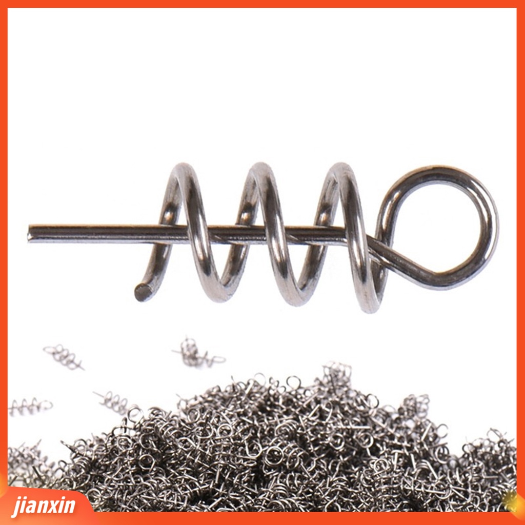 (In Stock) 50 Pcs Umpan Lock Pin Stainless Steel Umpan Lembut Memancing Tackle Aksesoris Lure Spring Pins Memancing Luar Ruangan