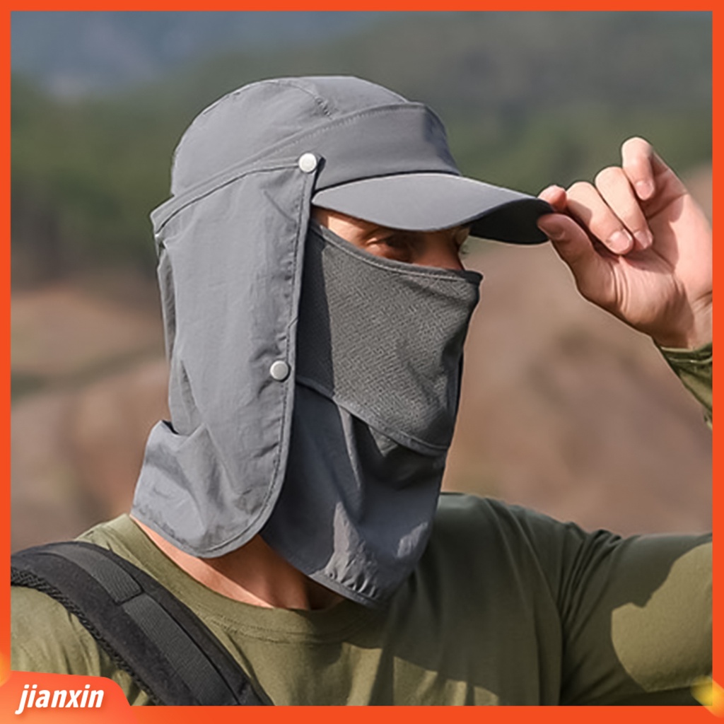 (In Stock) Musim Panas Pria Penutup Wajah Topi Matahari Tabir Surya Topi Baseball Untuk Olahraga Outdoor