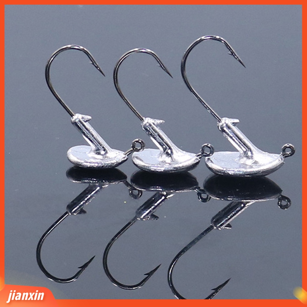 (In Stock) 10Pcs Kait Kepala Memimpin Portabel Anti-Korosi Tajam Kepala Bola Putaran Jigs Fishing Tackles Untuk Air Asin