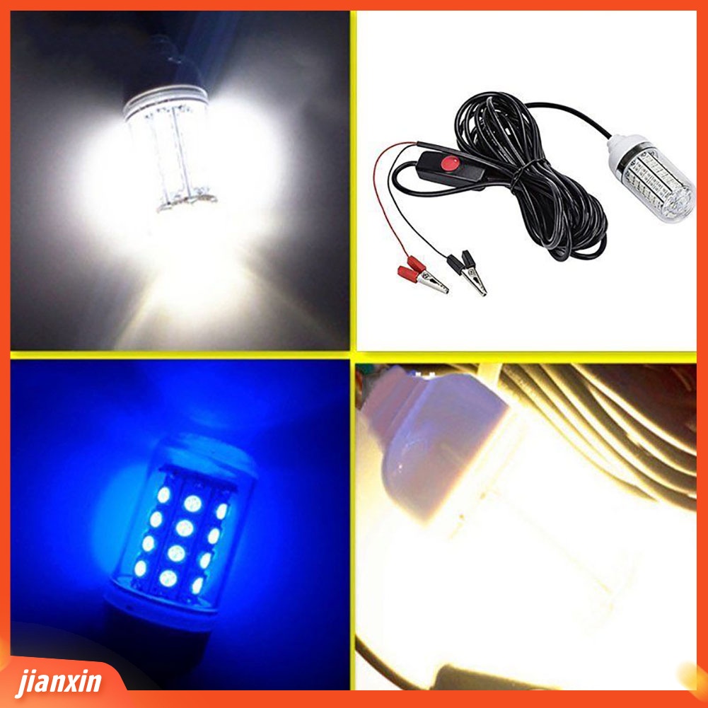 (In Stock) 12V 15W Super Terang Bawah Air 108LED Malam Memancing Cahaya Menarik Ikan Lampu