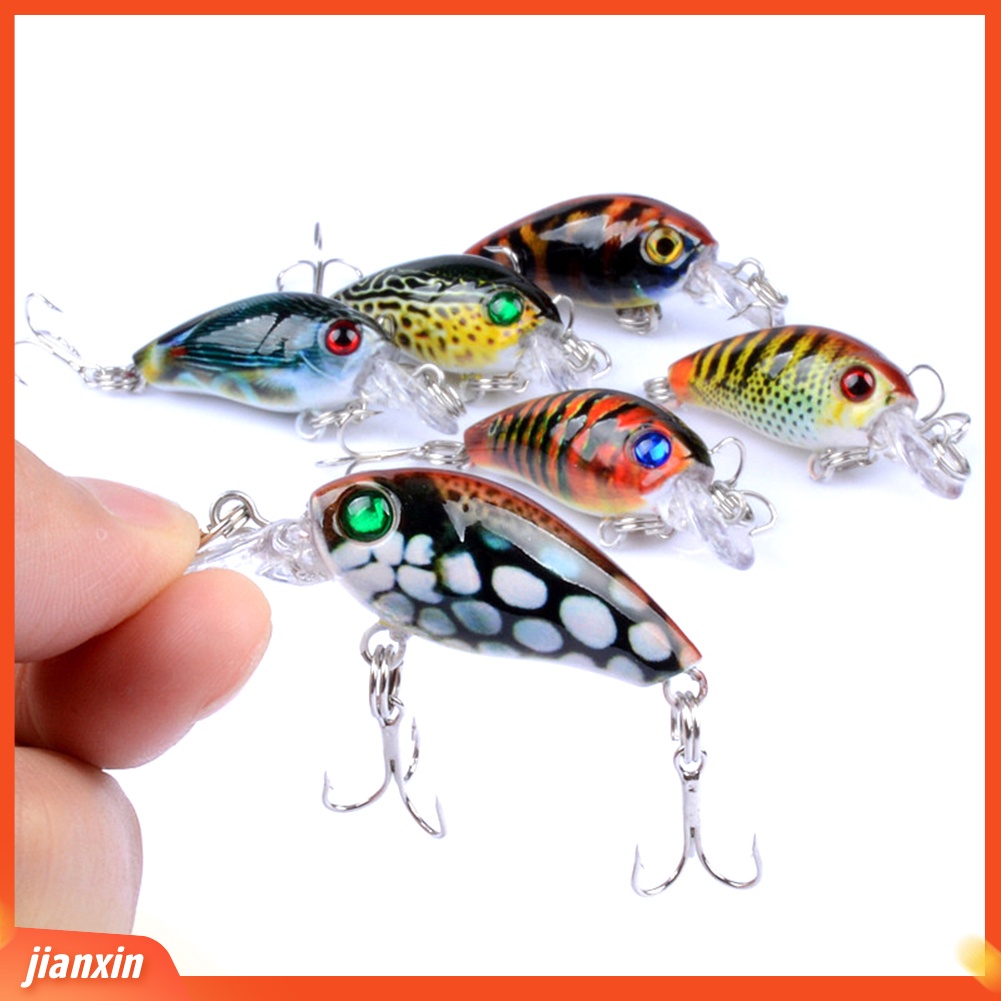 (In Stock) 6 Pcs 4.5 cm 4g Memancing Buatan Manusia Hidup Keras Umpan Wobbler Air Ikan Renang Umpan