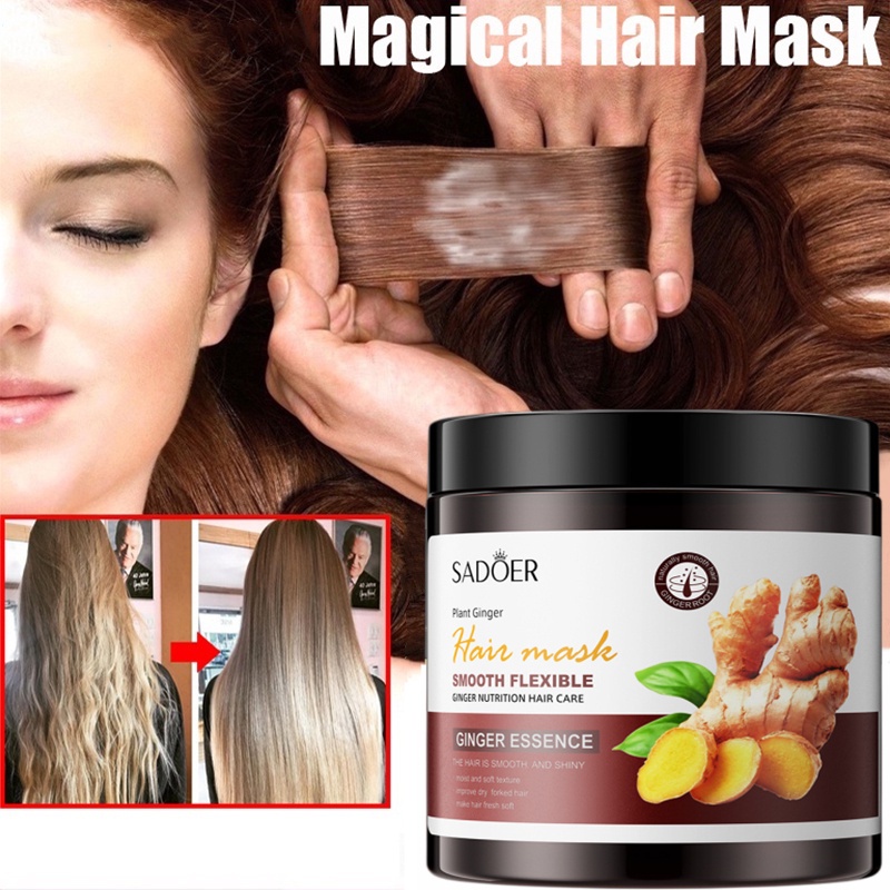 SADOER Masker Rambut Jahe Hair Spa Smooth Keratin Creambath Treatment Rambut Hair Mask 500Gr
