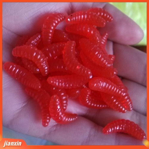 (In Stock) 200pcs Umpan Pancing Tiruan Maggot Grub Cacing Lembut Warna Campur Umpan Ikan